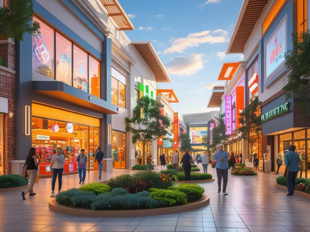 Retail centers and shopping plazas
