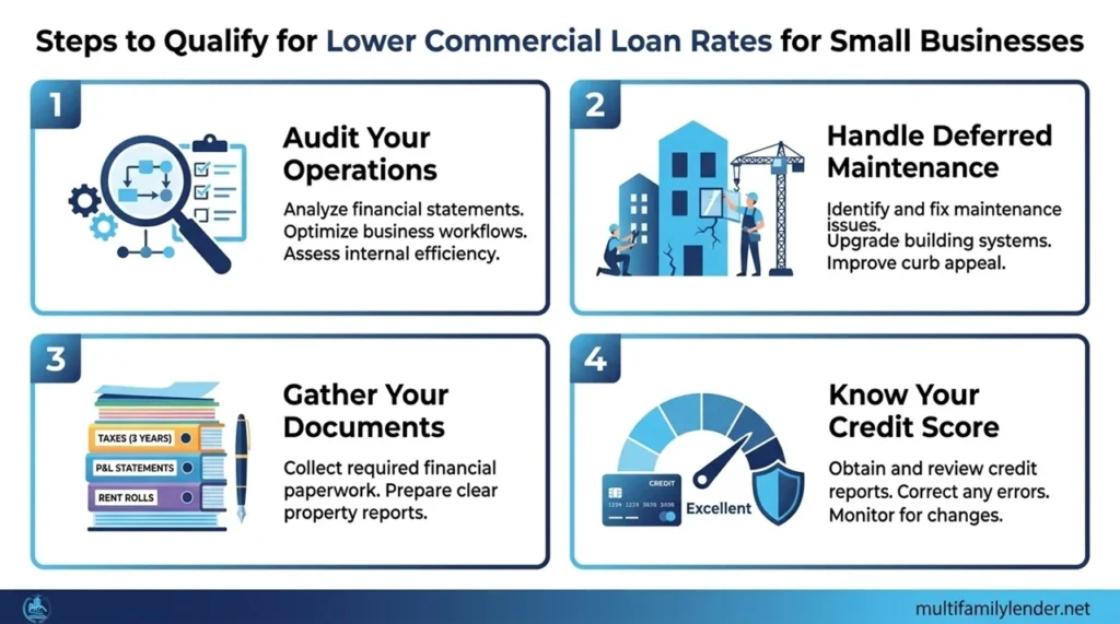 High Interest Commercial Loan Refinancing Strategies For Your Multifamily Property 1 Steps to Qualify for Lower Commercial Loan Rates for Small Businesses